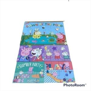 Peppa Pig Puzzle Set Wooden Box Kids Game Bundle